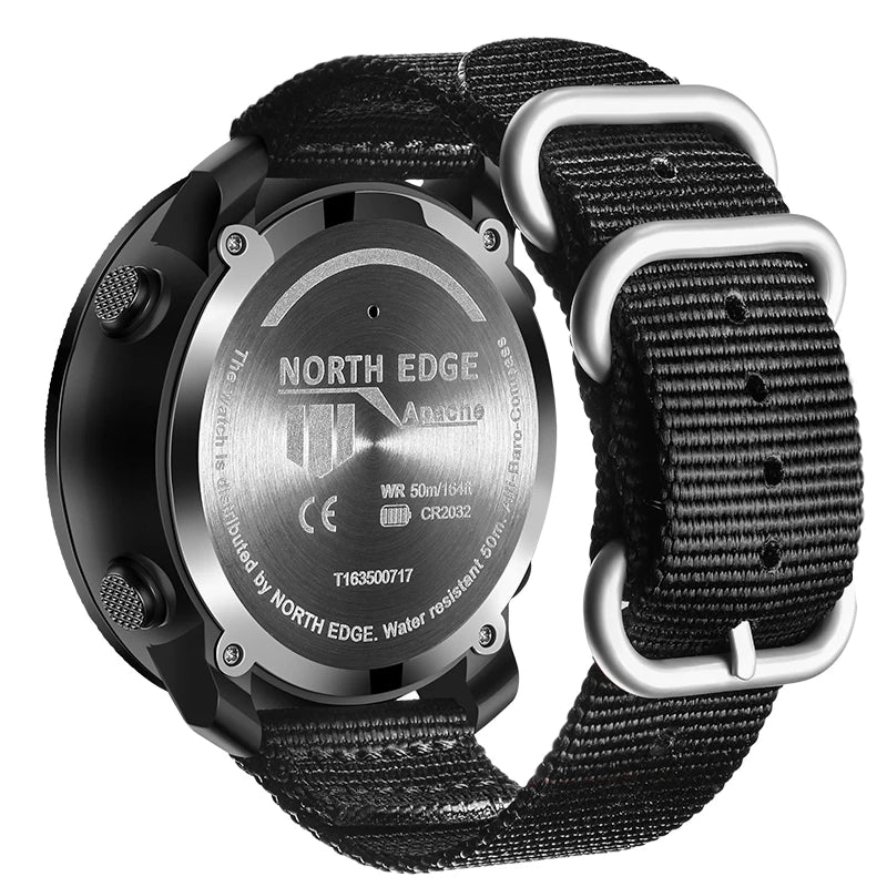 "Commander's Companion: NORTH EDGE Men's Multifunction Sport Watch with Altimeter, Barometer, and Compass – Your Ultimate Military-Grade Timepiece for Running, Swimming, and Tactical Adventures"