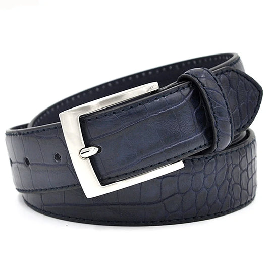 "Step Up Your Style with Our Faux Crocodile Pattern Men's Fashion Waist Belt: Luxury Design at Factory Price"