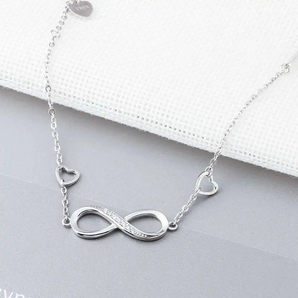 "Infinite Love: 925 Sterling Silver Adjustable Infinity Bracelet, Perfect Gift for Loved Ones"