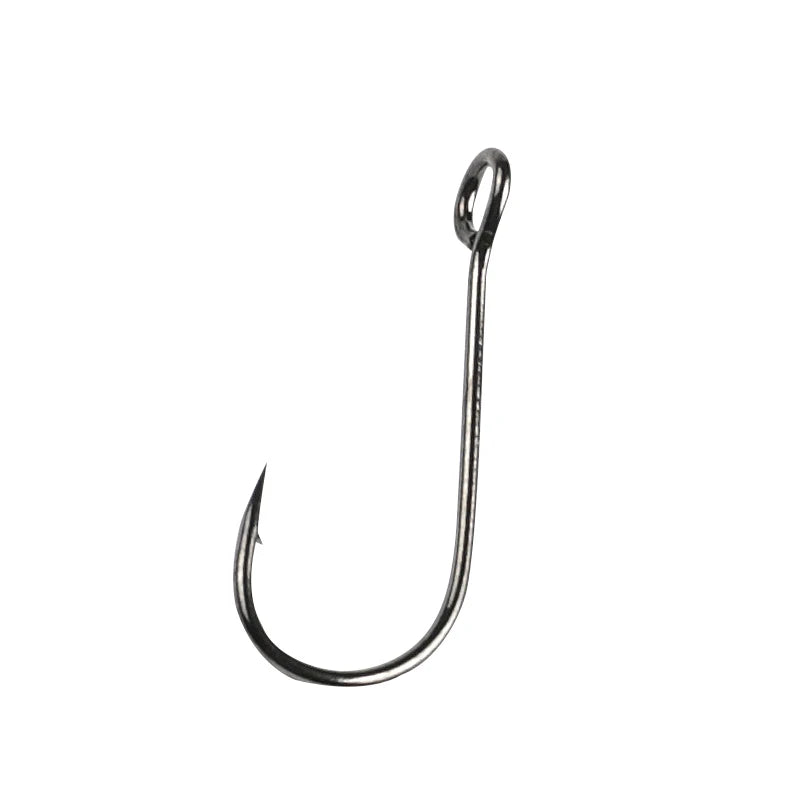 20pcs Barb Hook Fishing  big ring Carbon Steel Single Hooks tackle  Worm Hooks With big eyes Ring ,