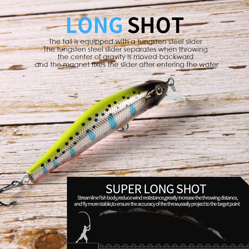 80mm 8.5g professional quality magnet weight fishing lures minnow crank hot model Artificial Bait Tackle