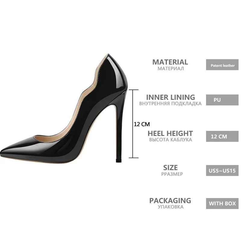 Women Pointed Toe 12CM Slip On Thin Heels Sexy Heeled Stiletto Gradient Colorful Wedding Dress Party  Fashion Pumps