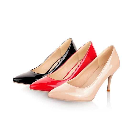 New 2024 Big Size 34-46 Fashion high heels women pumps thin heel classic white red nude beige sexy ladies wedding shoes