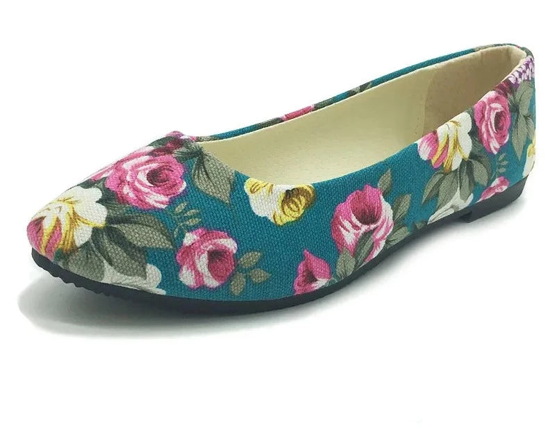 Flower Print  Women Loafers / Ballet Women Flats