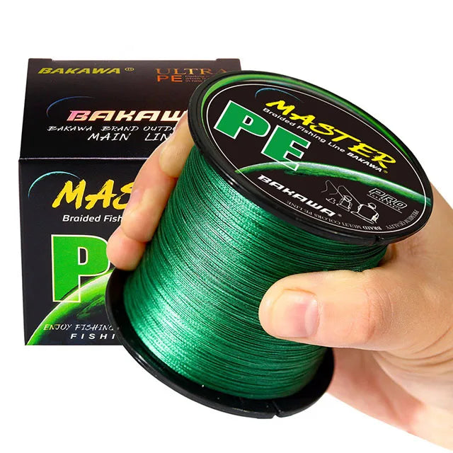"BAKAWA Braided Fishing Line: Japanese Cord Strength and Durability for Carp Fishing - Available in Multiple Lengths and Strengths