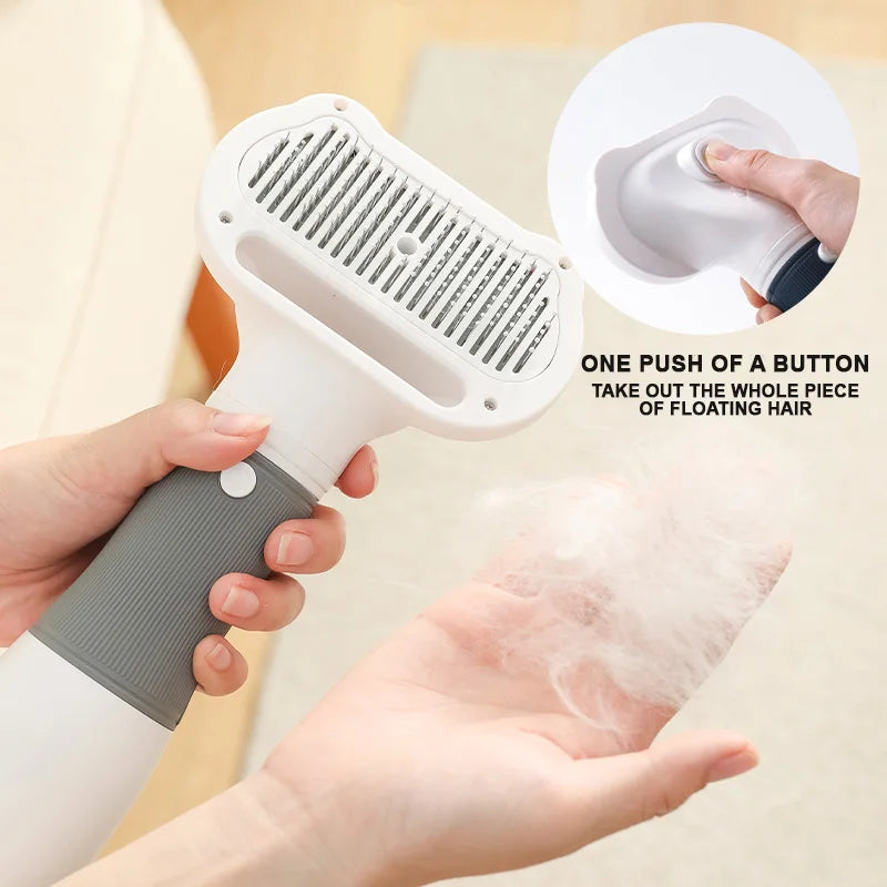 "SilentPaws: 3-In-1 Quiet Pet Dryer with Comb and Brush - Grooming Made Easy for Dogs, Cats, and More!"