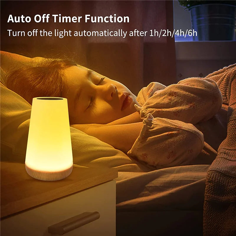 13 Color Changing Night Light RGB Remote Control Touch Dimmable  Portable Table USB Rechargeable Night Lamp