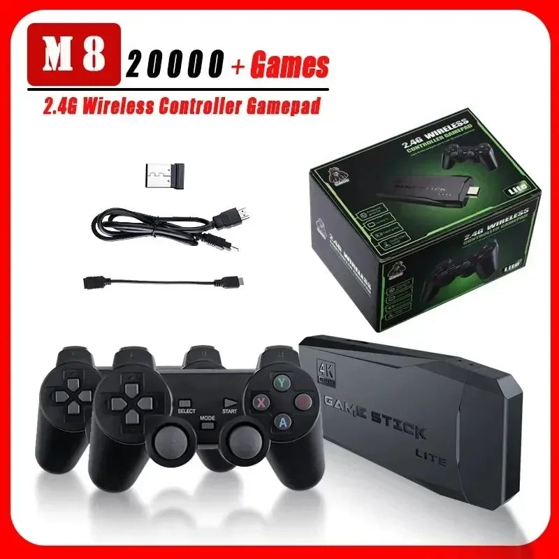 "64+M8 Game Console with 20,000 Games + 64GB Storage - Dual Wireless Controllers, 4K HD PS1 & GBA Video Gaming System - Perfect Christmas Gift for Kids!"