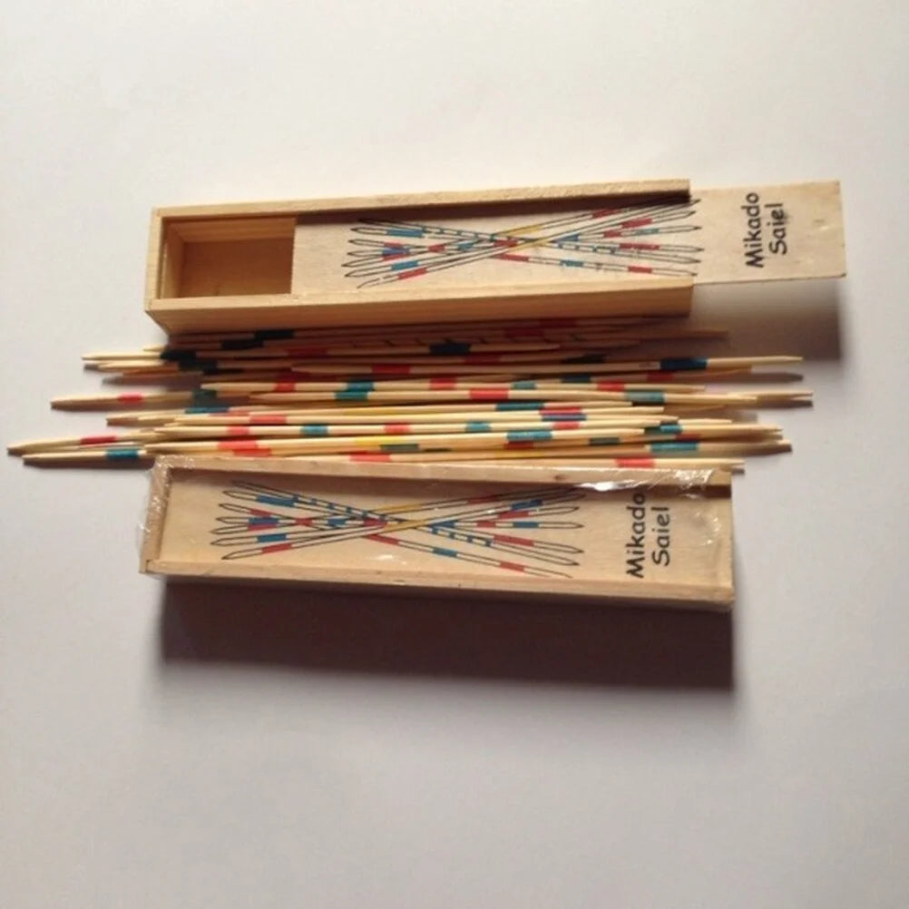 "Classic Mikado: Educational Wooden Pick-Up Sticks Set with Multiplayer Box Game"