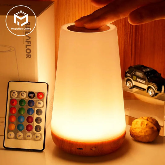 13 Color Changing Night Light RGB Remote Control Touch Dimmable  Portable Table USB Rechargeable Night Lamp