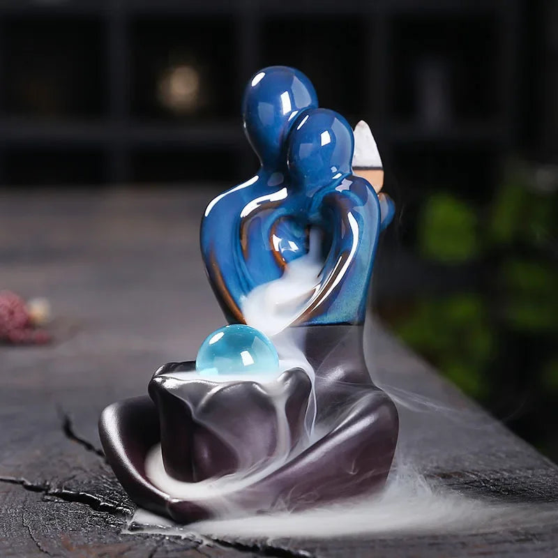 "Elegant Backflow Ceramic Incense Burner - Ideal for Aromatherapy, Meditation, and Home/Office Decor"