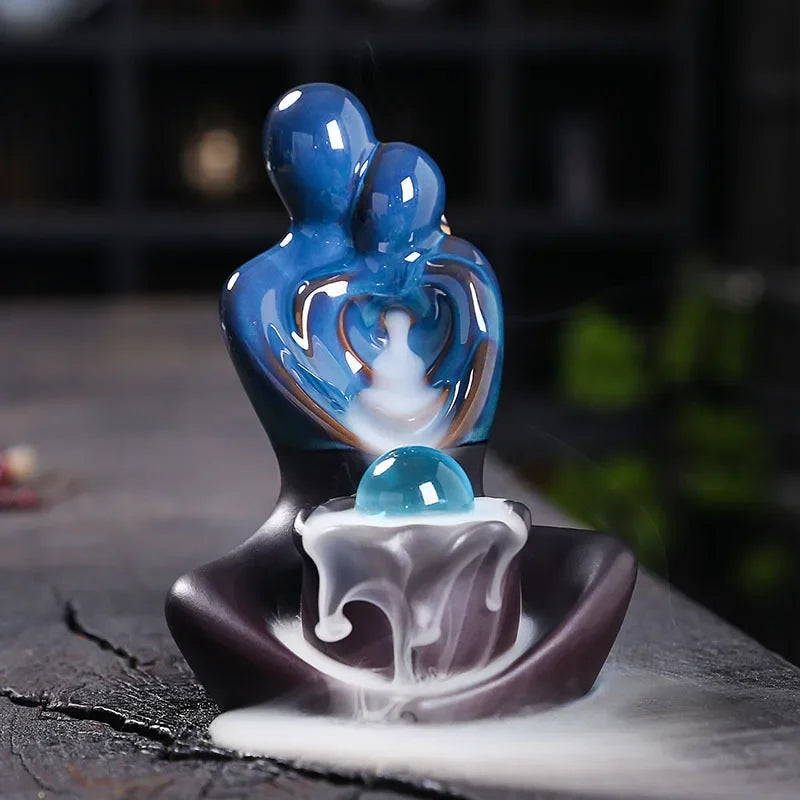 "Elegant Backflow Ceramic Incense Burner - Ideal for Aromatherapy, Meditation, and Home/Office Decor"