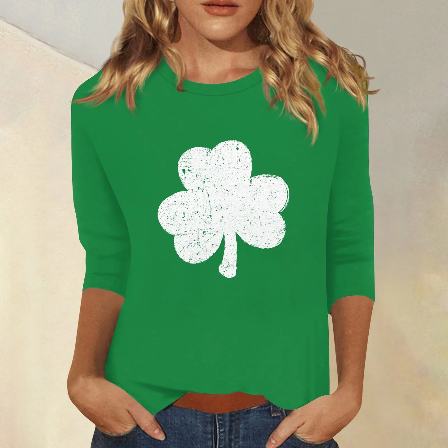 clovers Irish pring t shirt Lucky St Patrick’s Day Shirt Comfort Color High Street Fashion Shamrock Basic Tees female tops