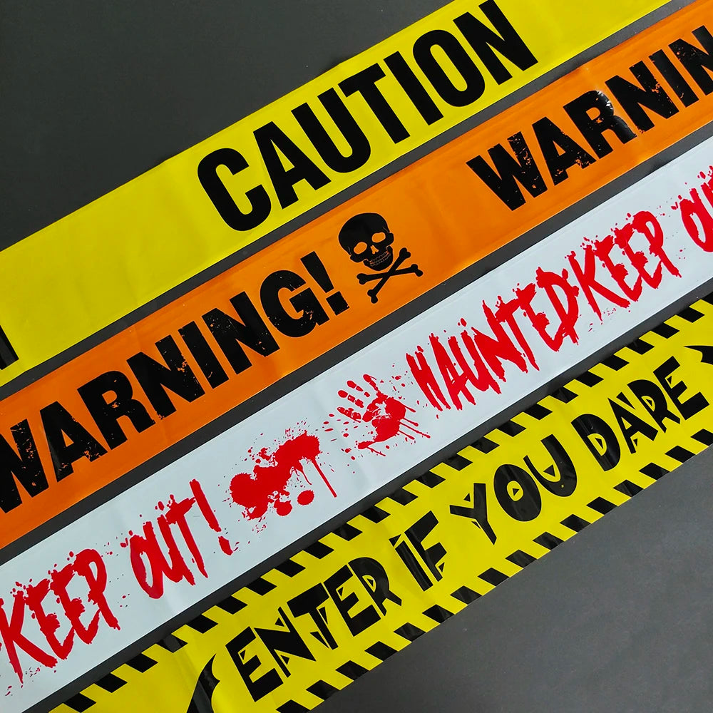 "9M Halloween Warning Tape Decoration - Danger & Caution Signs for Outdoor Scary Horror Props 2024"