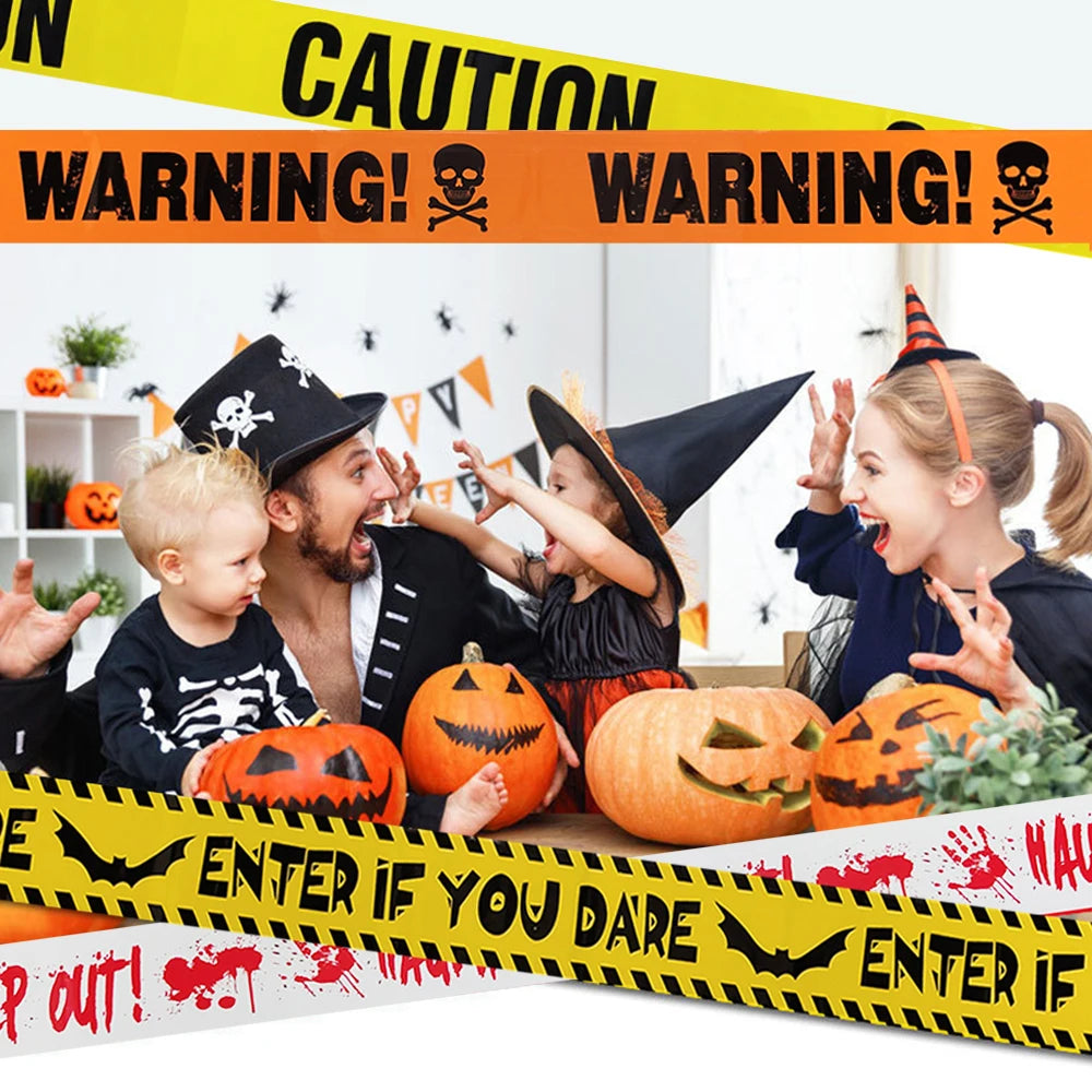 "9M Halloween Warning Tape Decoration - Danger & Caution Signs for Outdoor Scary Horror Props 2024"