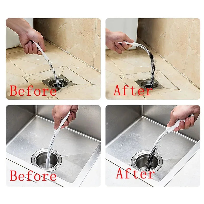 Pipe Dredging  Bathroom Hair, Sewer, Sink, Cleaning Brush &  Drain Cleaner Flexible  Clog Plug Hole Remover Tool