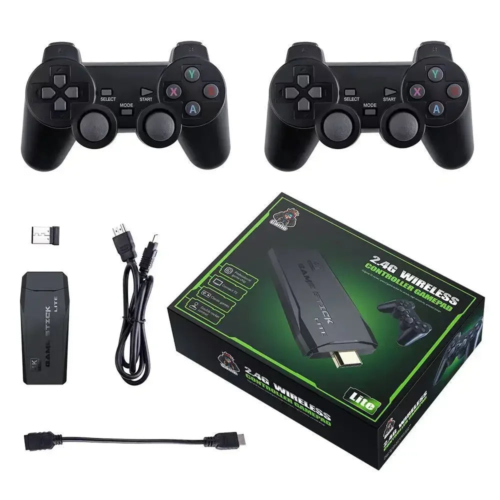 "64+M8 Game Console with 20,000 Games + 64GB Storage - Dual Wireless Controllers, 4K HD PS1 & GBA Video Gaming System - Perfect Christmas Gift for Kids!"