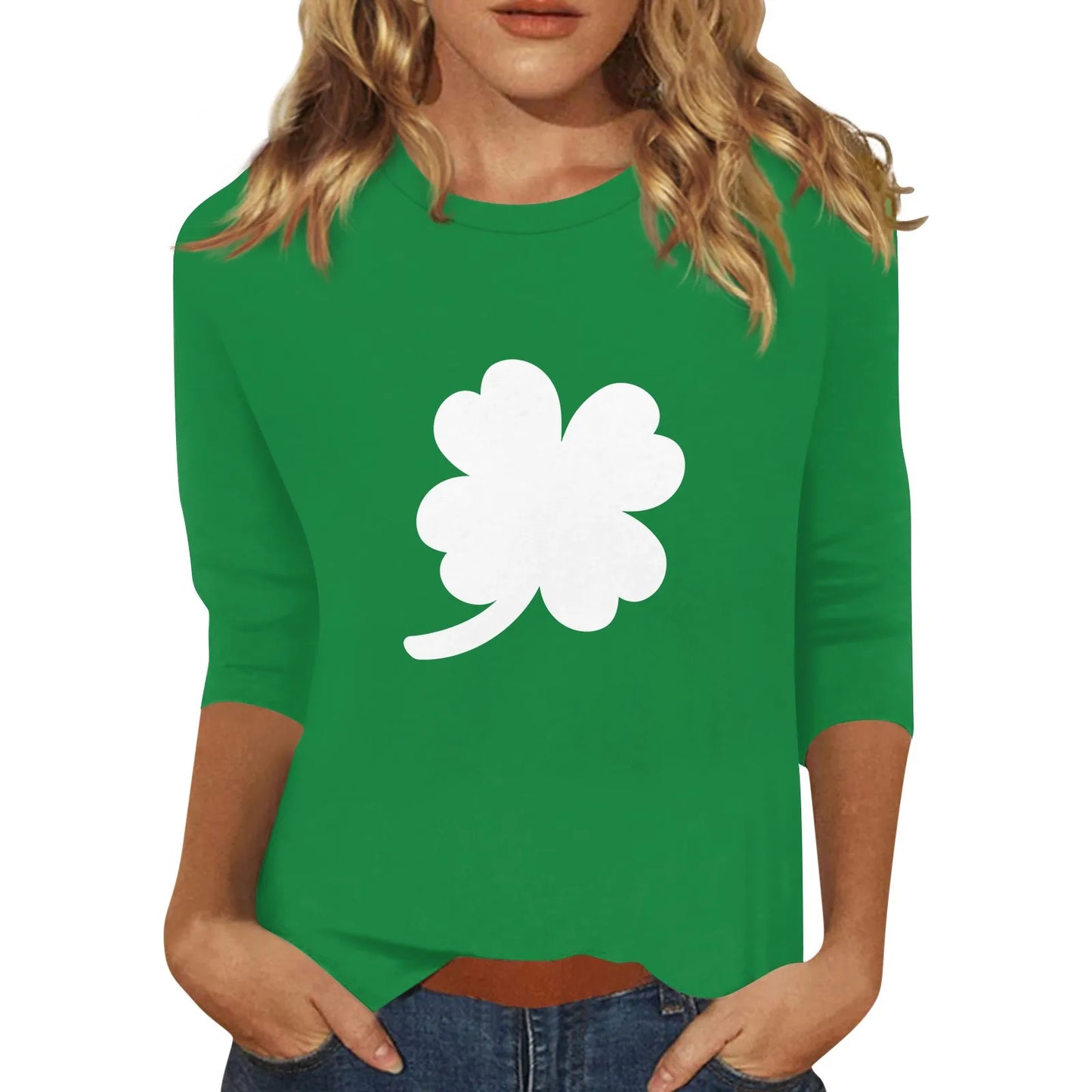 clovers Irish pring t shirt Lucky St Patrick’s Day Shirt Comfort Color High Street Fashion Shamrock Basic Tees female tops