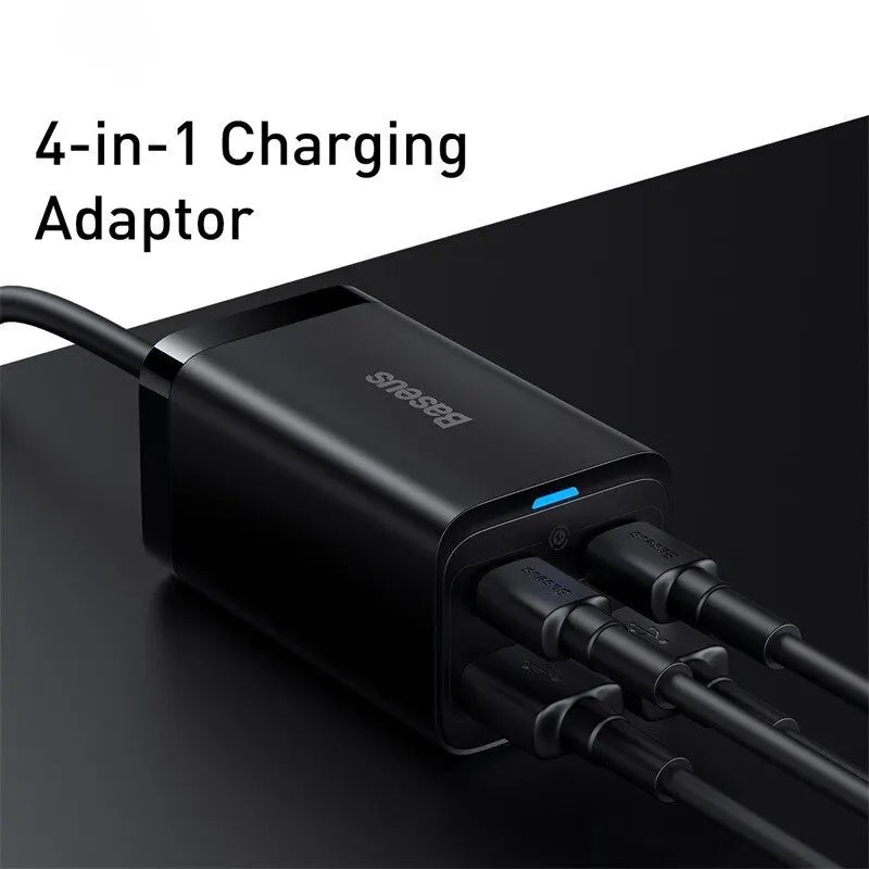 Title: "Baseus 65W GaN Charger: Power and Efficiency in a 4-in-1 Desktop Fast Charger for Laptop, Phone, and More"