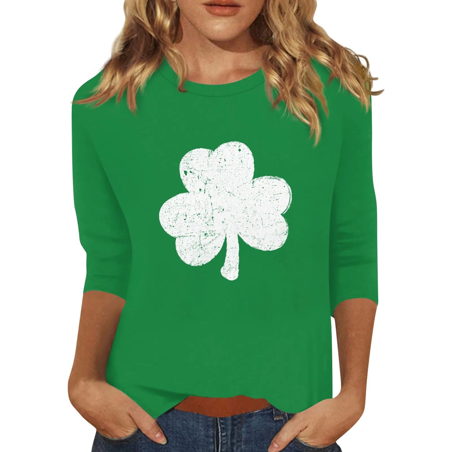 clovers Irish pring t shirt Lucky St Patrick’s Day Shirt Comfort Color High Street Fashion Shamrock Basic Tees female tops