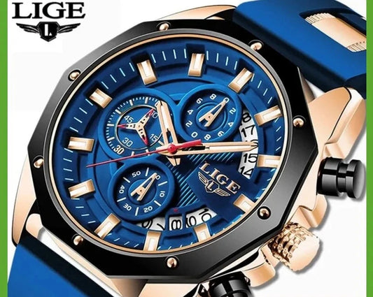 "Redefine Time: LIGE Fashion Men's Chronograph Silicone Sport Watch"