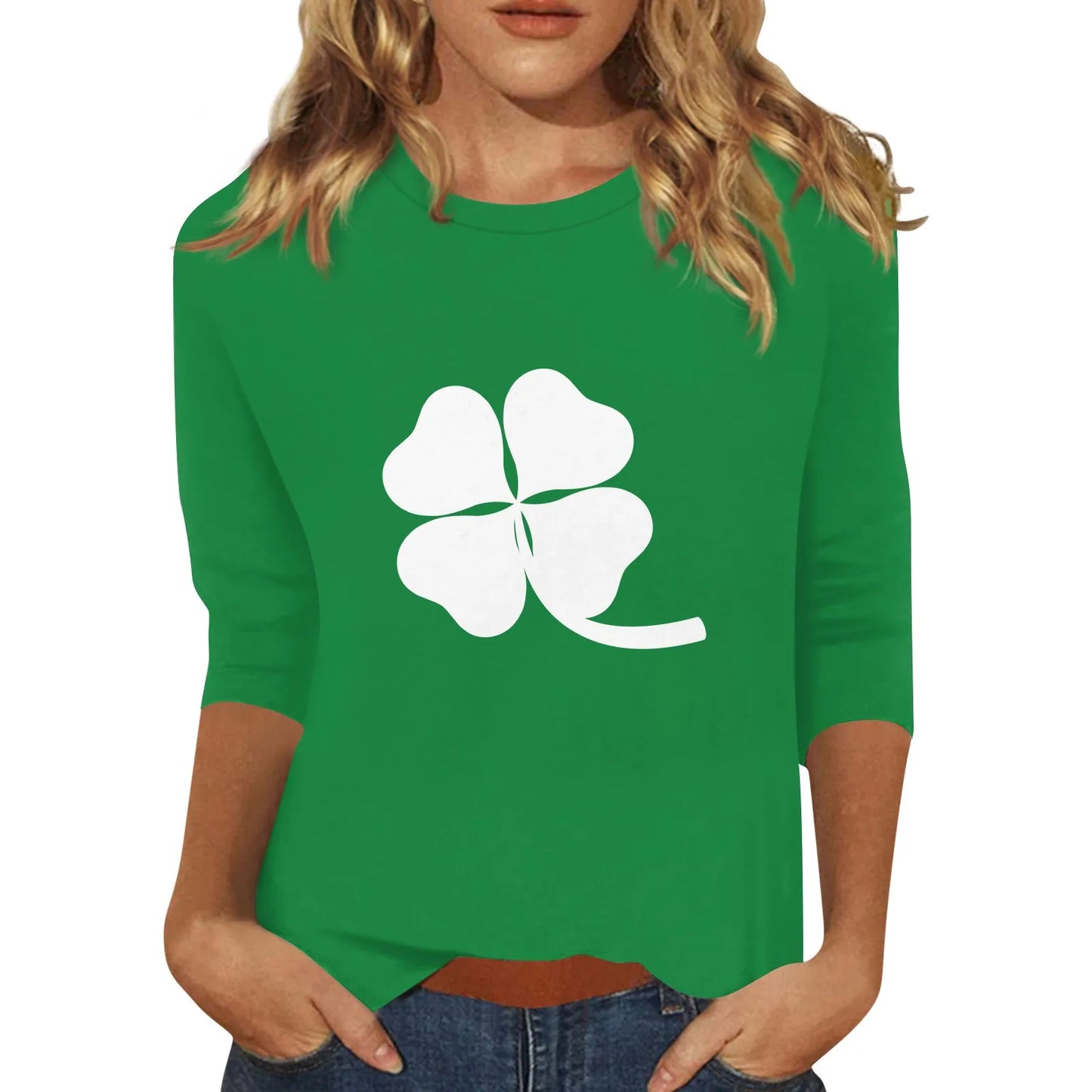 clovers Irish pring t shirt Lucky St Patrick’s Day Shirt Comfort Color High Street Fashion Shamrock Basic Tees female tops