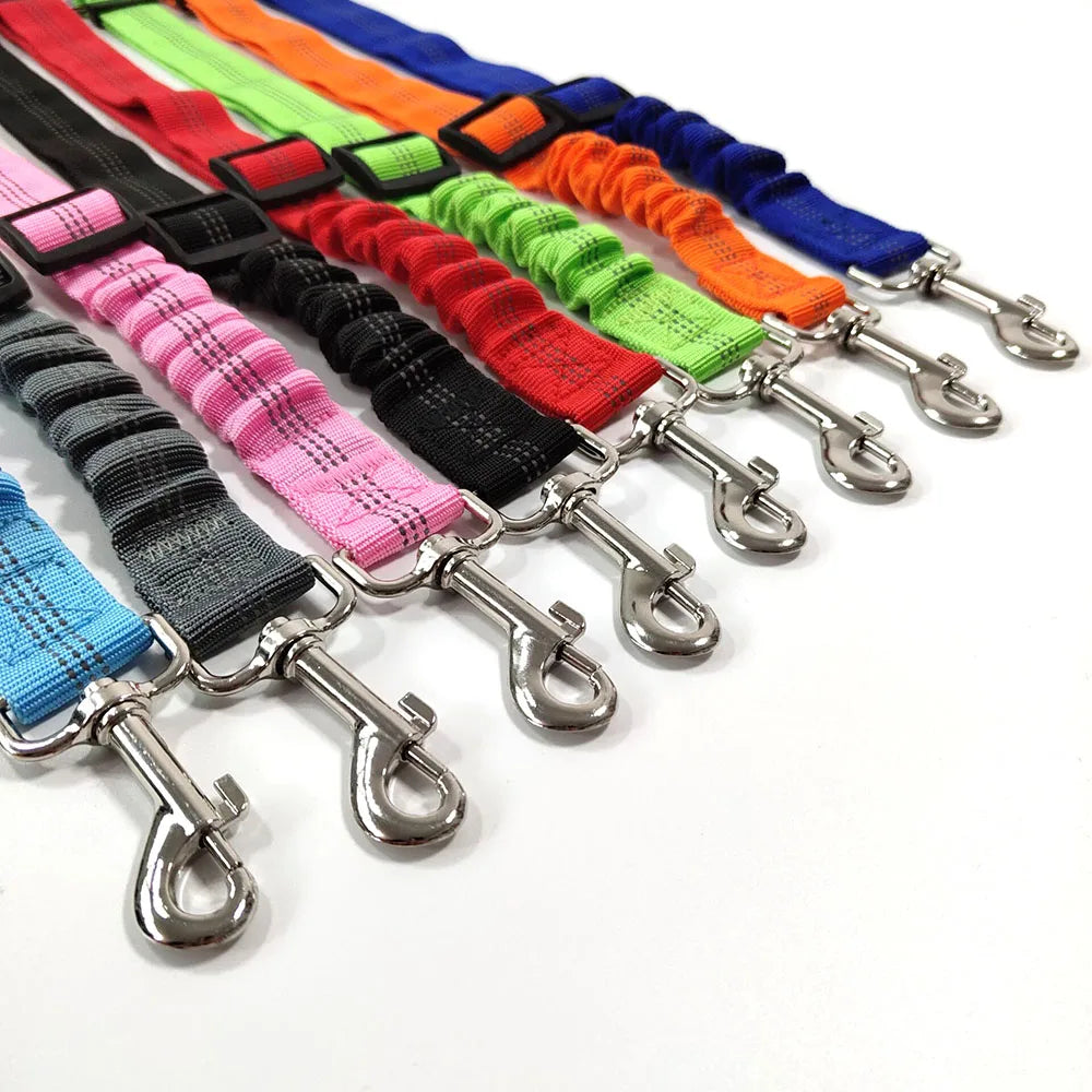 Pet Car Seat Belt Retractable Elastic Reflective Safety Traction  harness/ leash