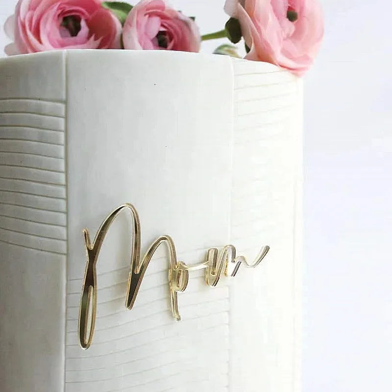 Happy Mothers Day Party Cake Topper Simple Gold design  Dessert Decoration.