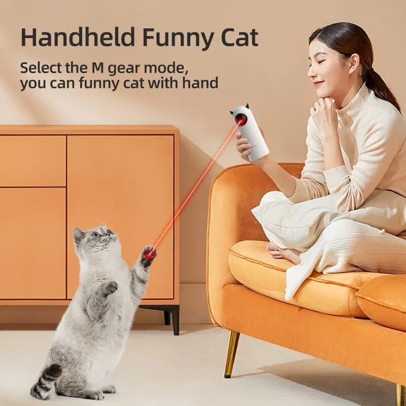 "ROJECO Smart Laser Cat Toy: Interactive LED Entertainment for Indoor Feline Fun"