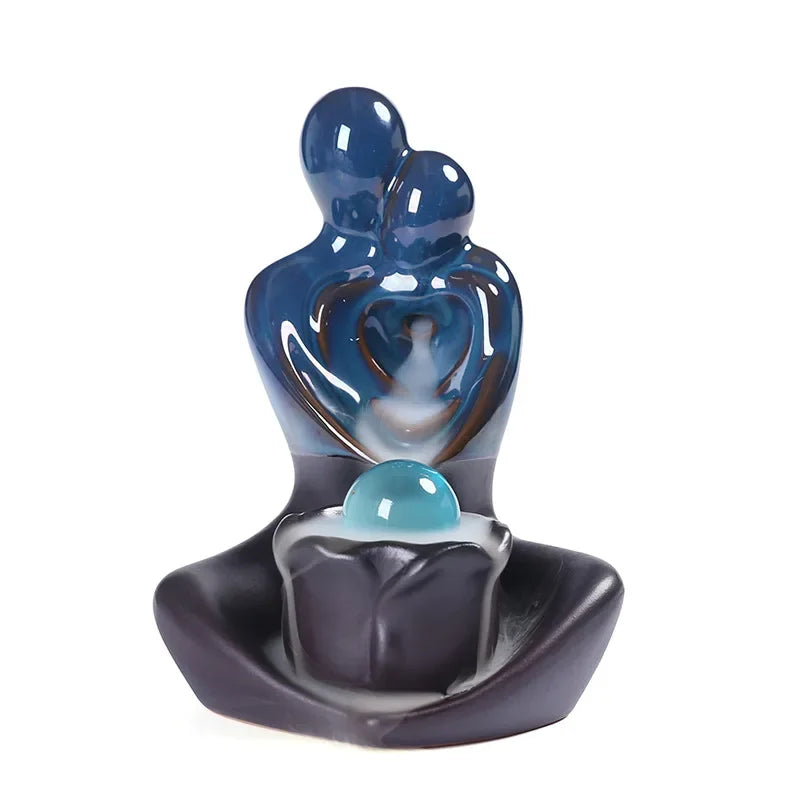 "Elegant Backflow Ceramic Incense Burner - Ideal for Aromatherapy, Meditation, and Home/Office Decor"