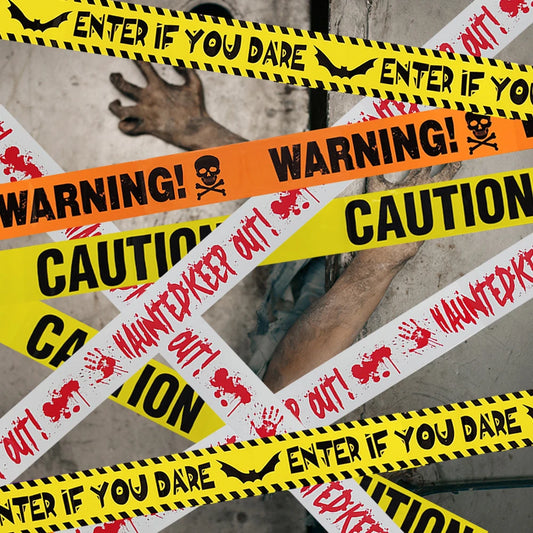 "9M Halloween Warning Tape Decoration - Danger & Caution Signs for Outdoor Scary Horror Props 2024"