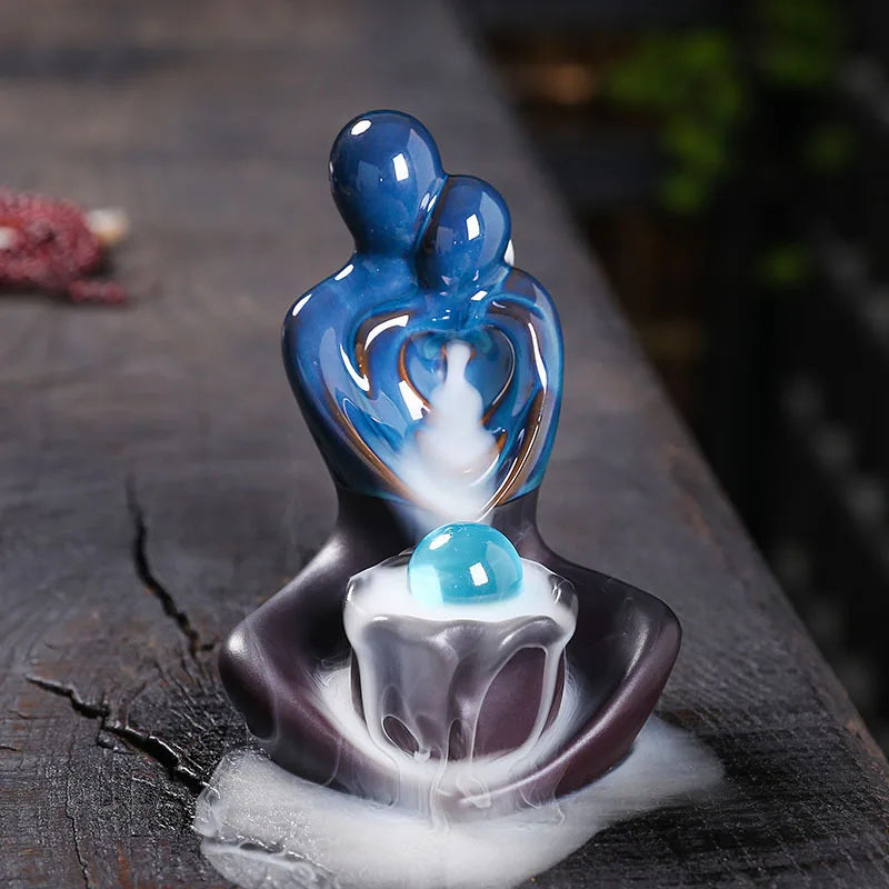 "Elegant Backflow Ceramic Incense Burner - Ideal for Aromatherapy, Meditation, and Home/Office Decor"