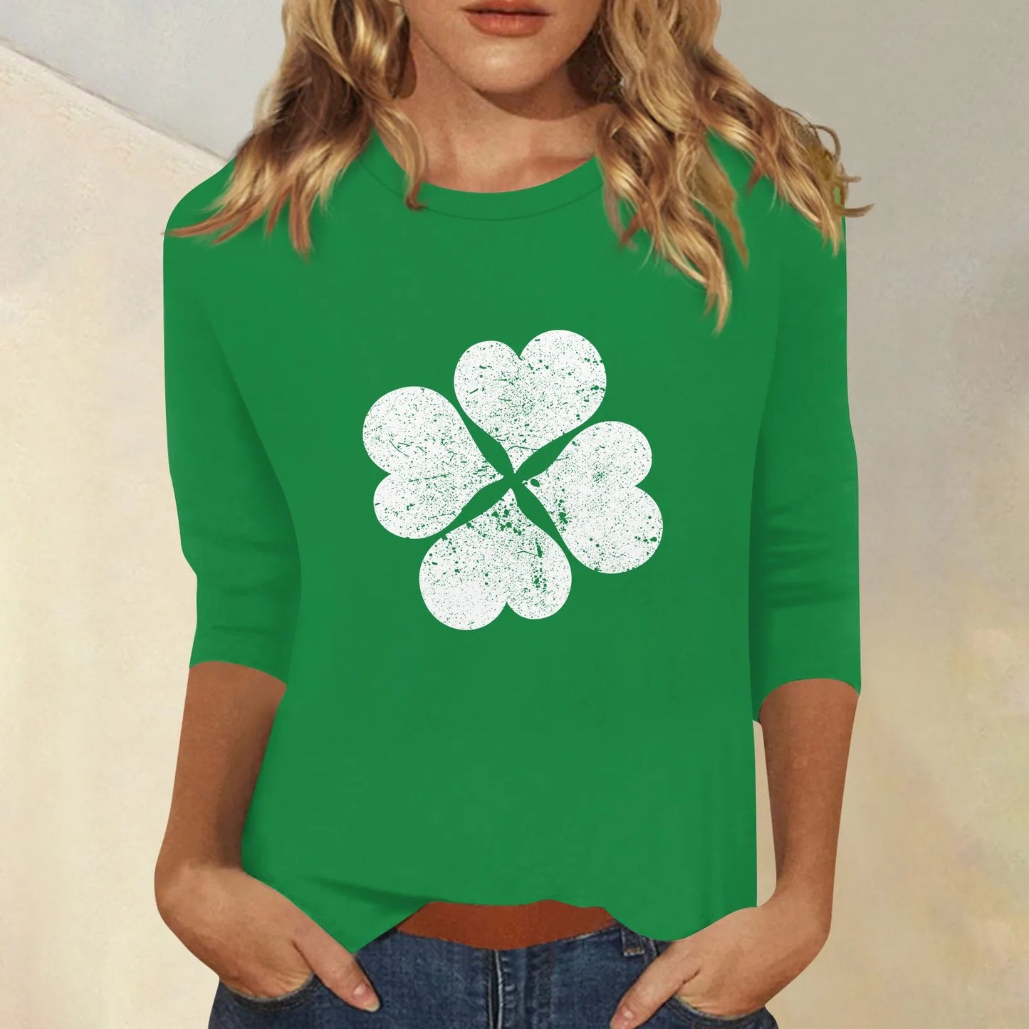 clovers Irish pring t shirt Lucky St Patrick’s Day Shirt Comfort Color High Street Fashion Shamrock Basic Tees female tops