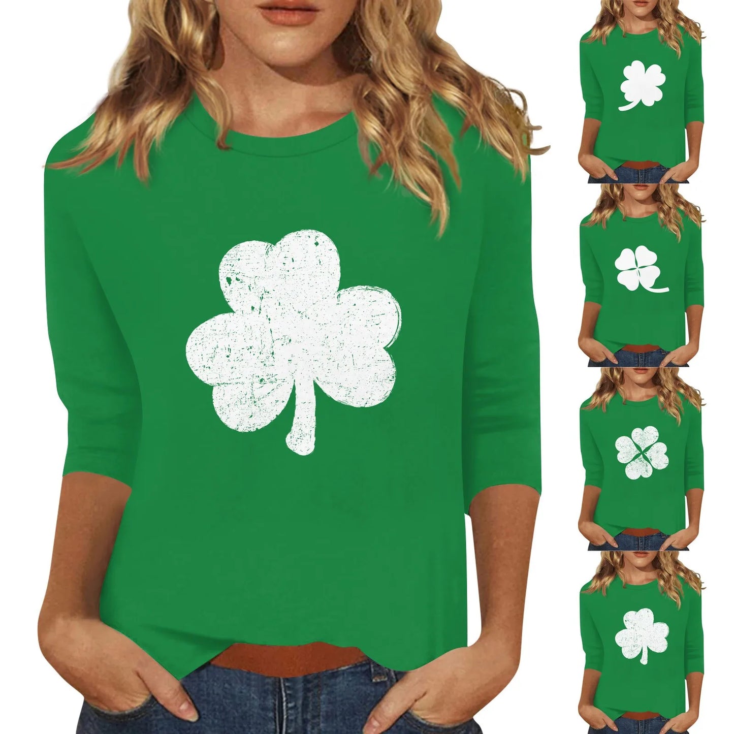 clovers Irish pring t shirt Lucky St Patrick’s Day Shirt Comfort Color High Street Fashion Shamrock Basic Tees female tops