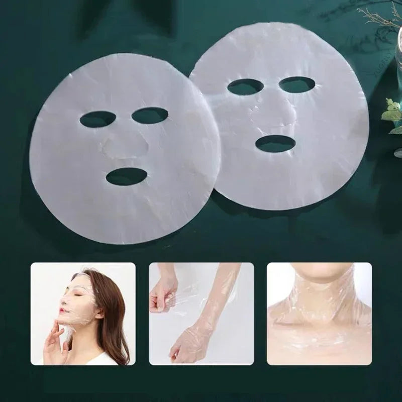 100pcs Masks Wrap Face Plastic Transparent Facial Beauty Makeup Tools.
