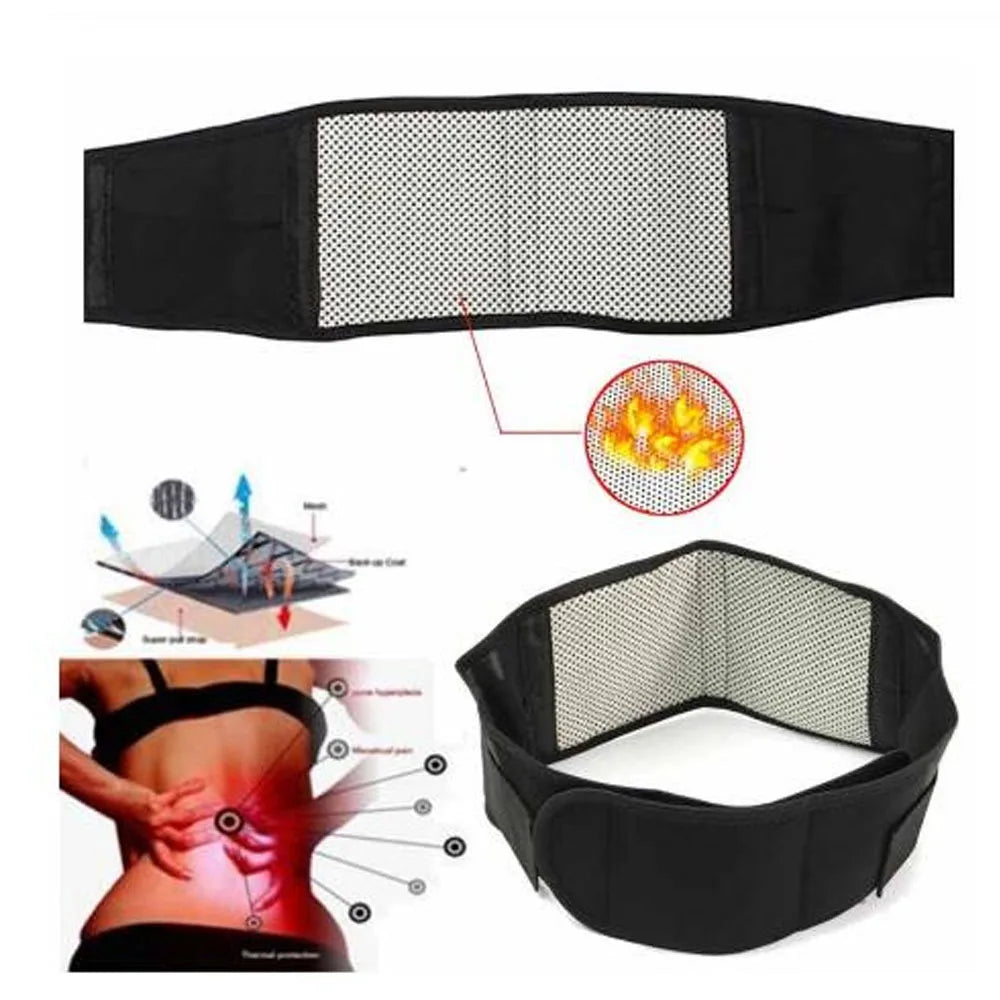 Tourmaline Self-heating Magnetic Therapy Waist Support Belt Lumbar Back Waist Support Brace Double Banded Adjustable