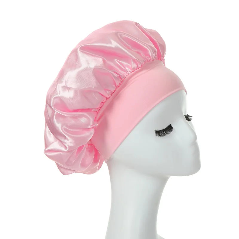 Women Multiple Use Satin Solid Color Stretch Caps for Daily Use Plus Beauty care.