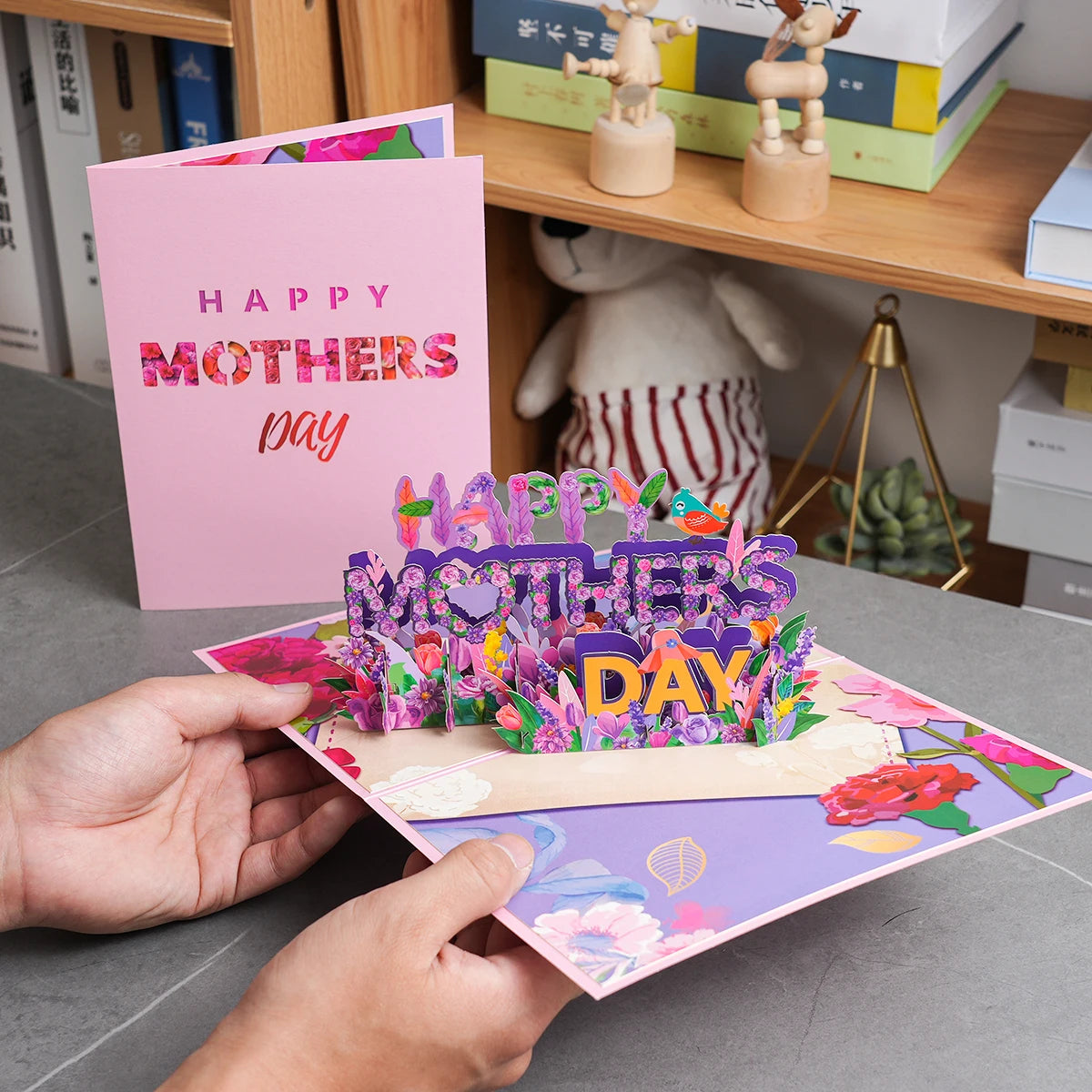 Happy Mothers Day Greeting Card Pop Up 3D Gift for Mom