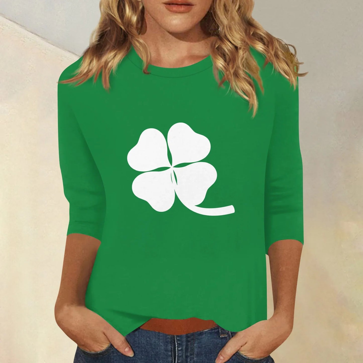 clovers Irish pring t shirt Lucky St Patrick’s Day Shirt Comfort Color High Street Fashion Shamrock Basic Tees female tops