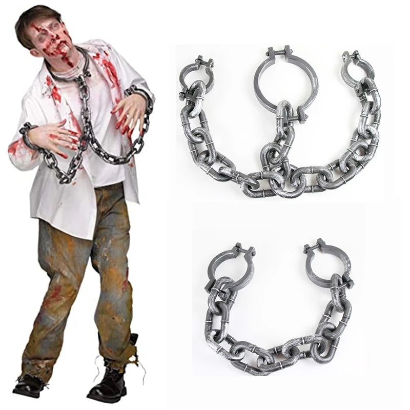 "Haunted Prisoner: Halloween Shackles & Handcuffs Cosplay Props"