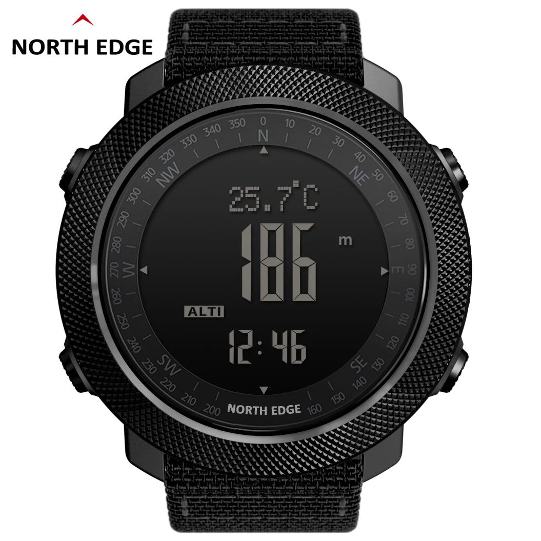 "Commander's Companion: NORTH EDGE Men's Multifunction Sport Watch with Altimeter, Barometer, and Compass – Your Ultimate Military-Grade Timepiece for Running, Swimming, and Tactical Adventures"