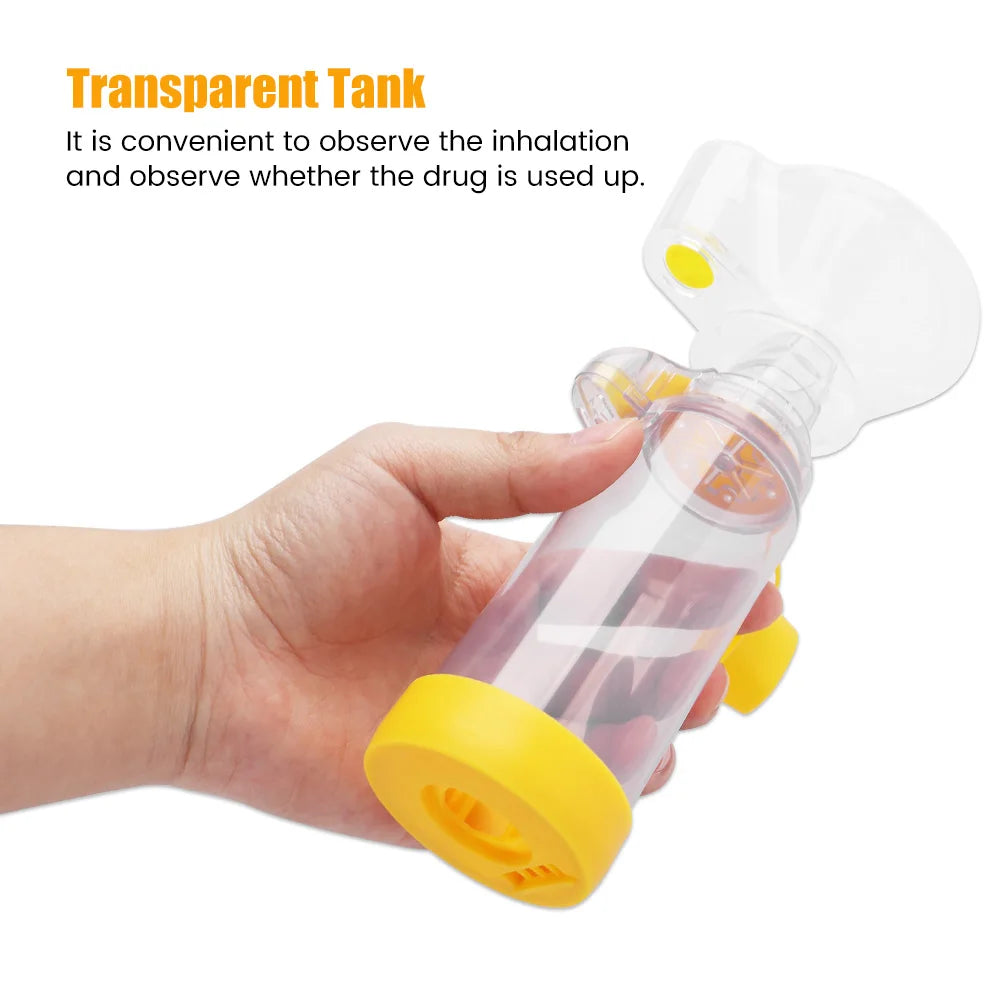 Adul/t Child  Automizer Asthma Spacer Inhaler Spacer Mist Storage Tank Compressor Aerosol Cabin Nebulizer Tank with Mask Cup
