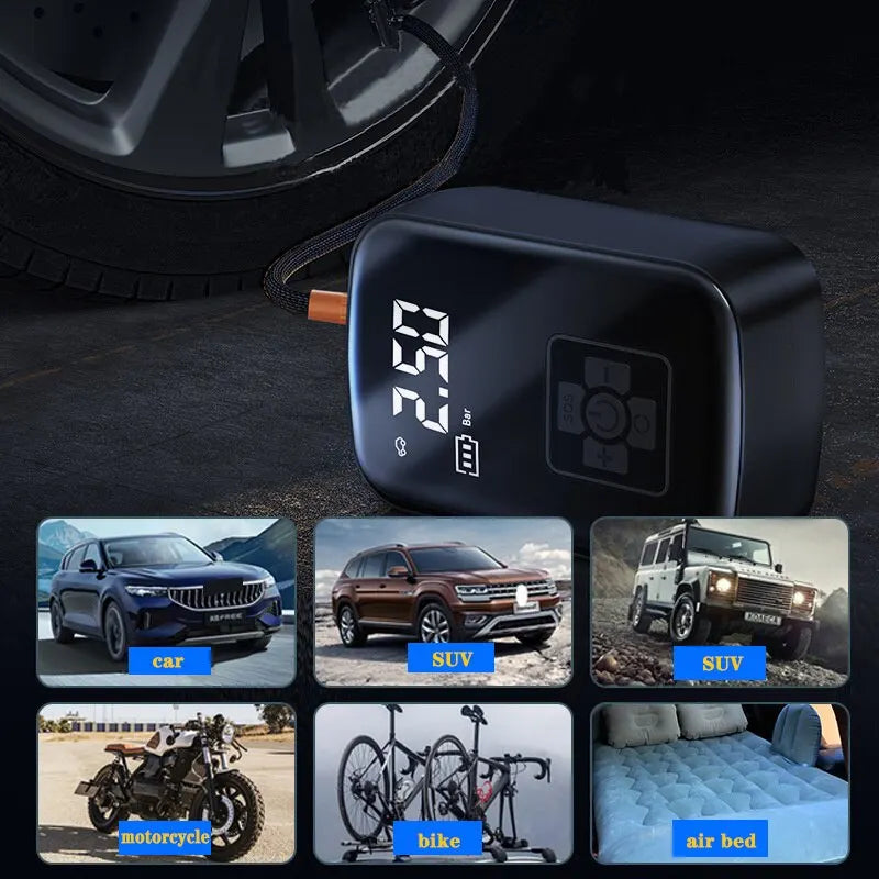 "The Wireless Electric Tire Inflator Pump for on- the -go  Convenience"