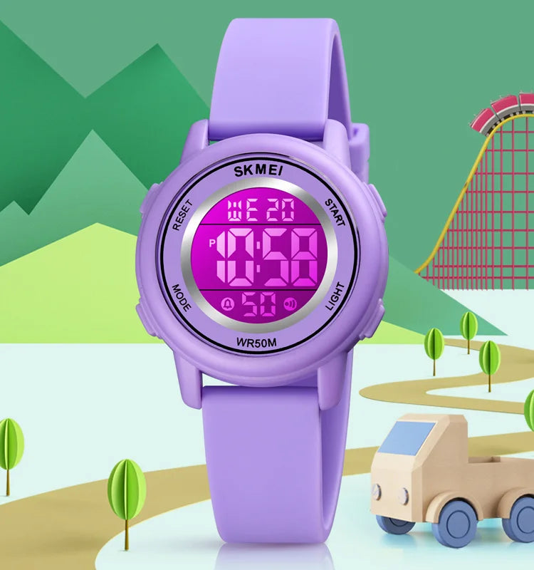 "SKMEI 1721: Colorful LED Digital Waterproof Wristwatch for Kids"