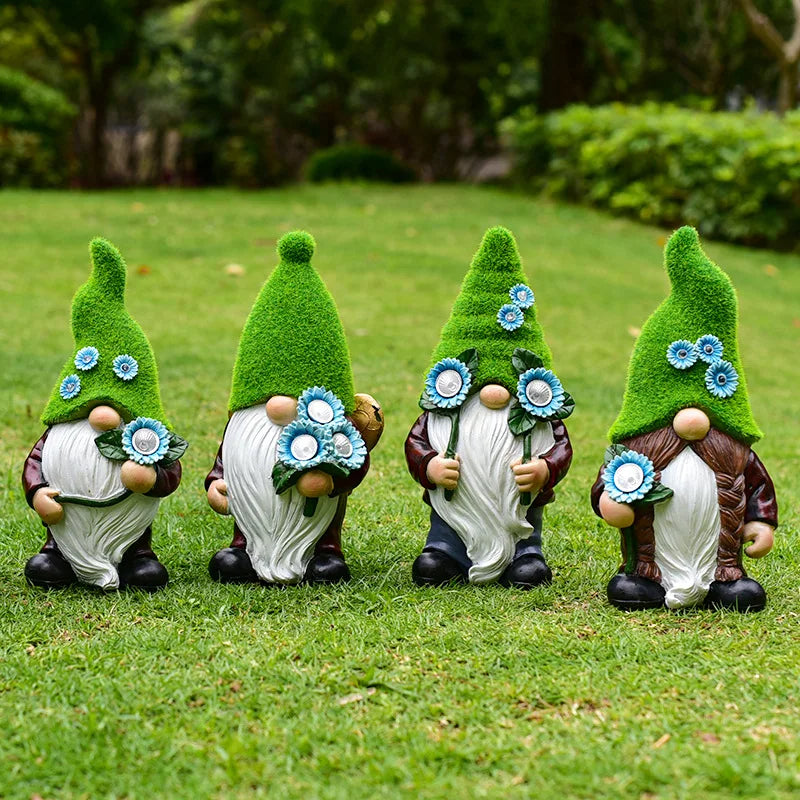 Solar Gnomes Garden Statues with Lantern Lights – Whimsical Outdoor Yard Art for Your Patio and Lawn