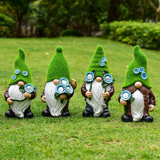 Solar Gnomes Garden Statues with Lantern Lights – Whimsical Outdoor Yard Art for Your Patio and Lawn