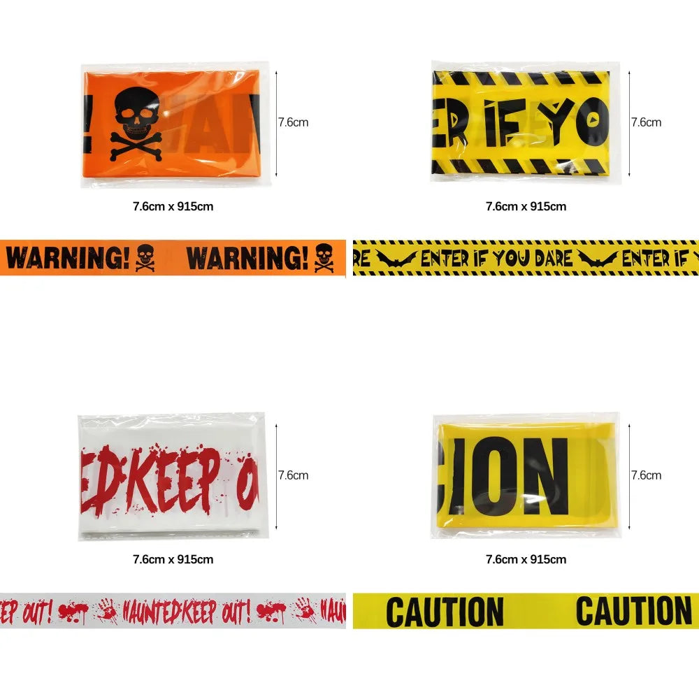 "9M Halloween Warning Tape Decoration - Danger & Caution Signs for Outdoor Scary Horror Props 2024"