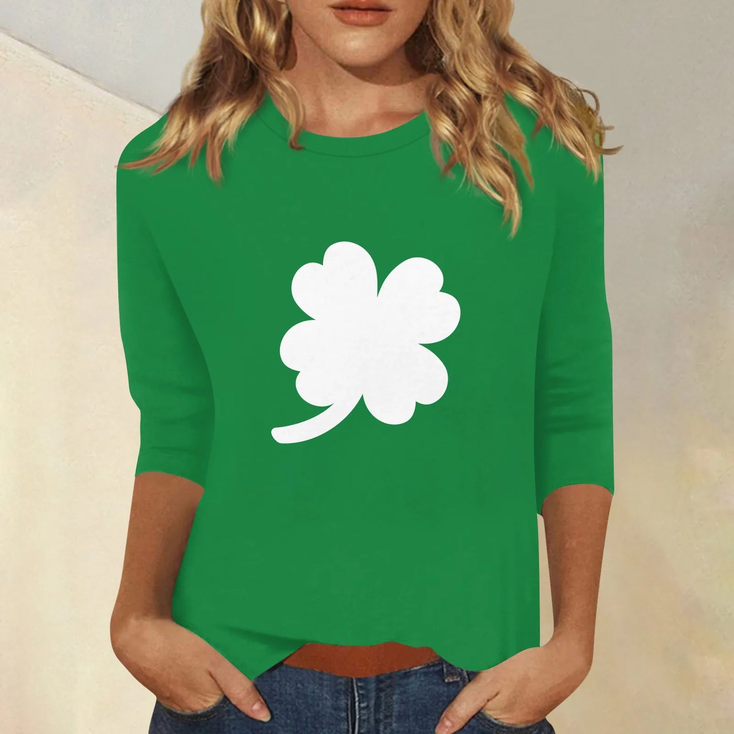 clovers Irish pring t shirt Lucky St Patrick’s Day Shirt Comfort Color High Street Fashion Shamrock Basic Tees female tops