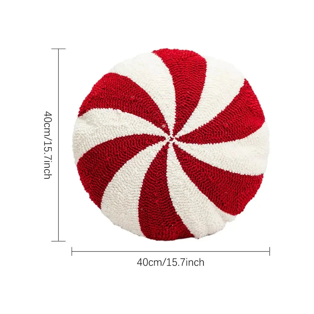 "Festive Delight: 2024 Christmas Candy Cane Throw Pillow"