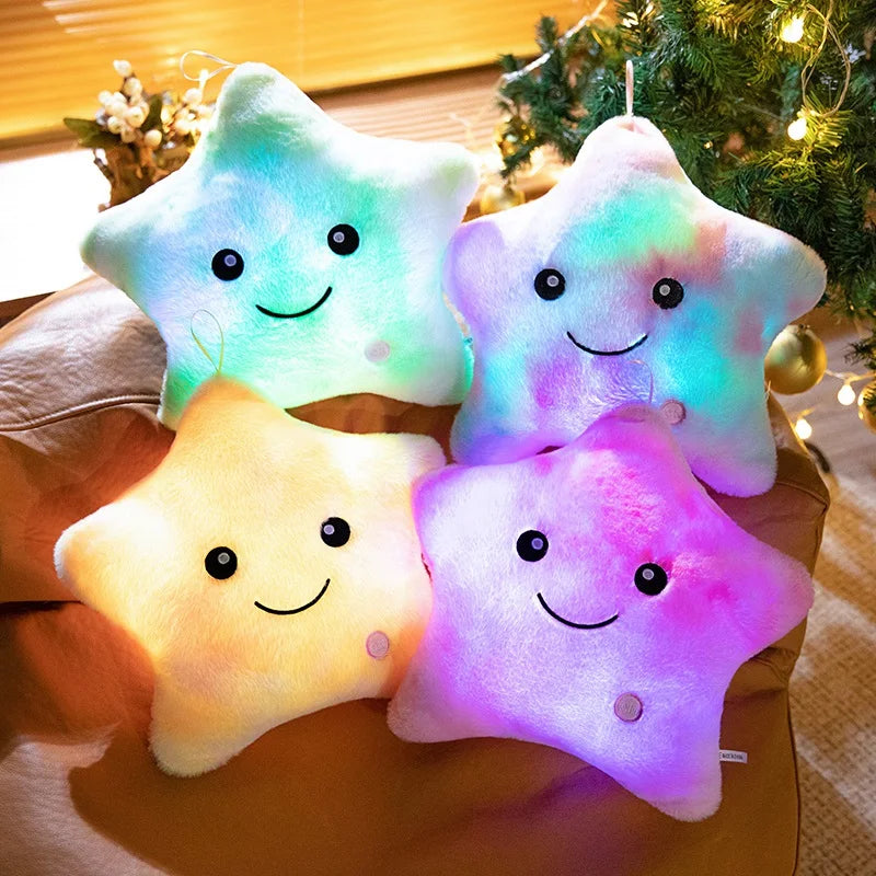 "Glowing Star Plush: Soft Hug, Gentle Light, Endless Comfort!"